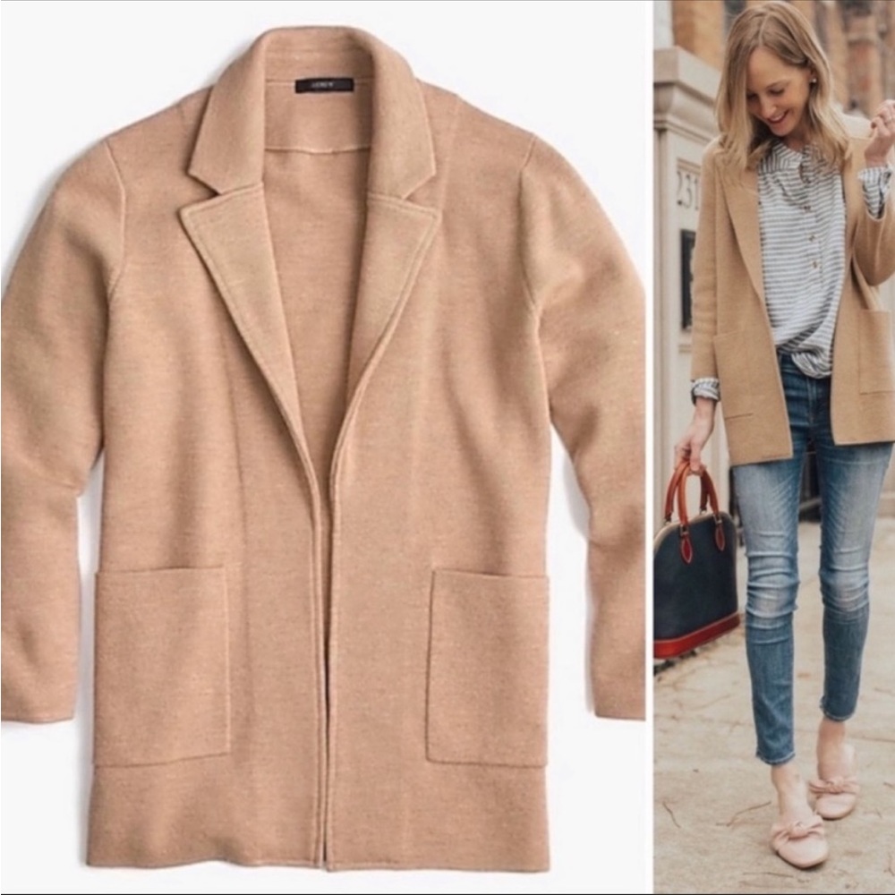 Jcrew Sweater Blazer Tan - Size M